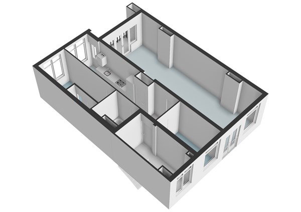 Floor plan - Eerste Helmersstraat 182-1, 1054 EL Amsterdam 